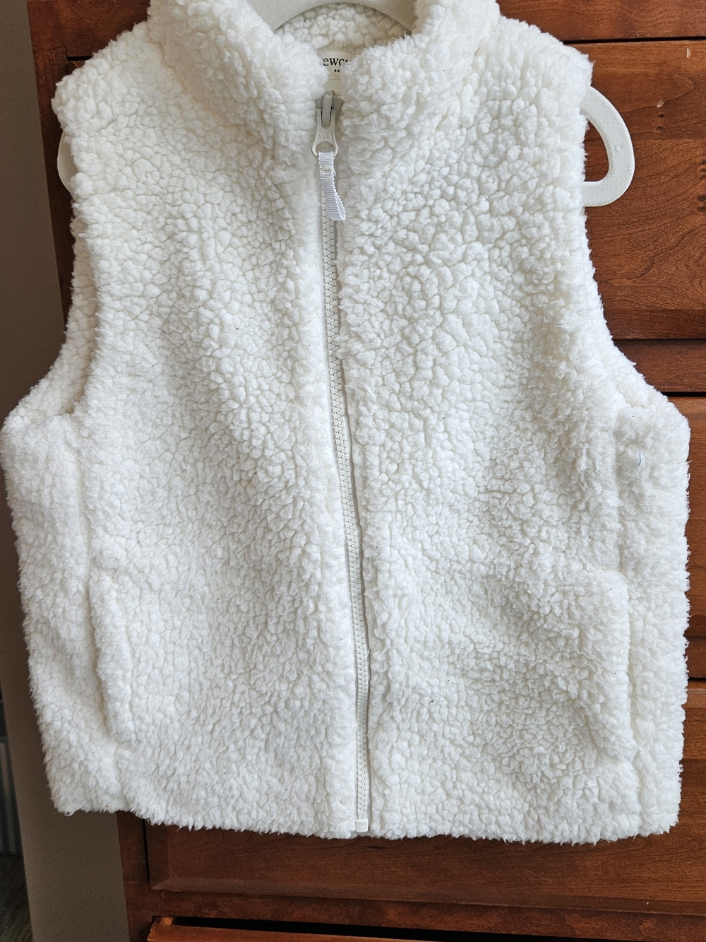 Crewcuts Cream Sherpa Fleece Vest for Kids
